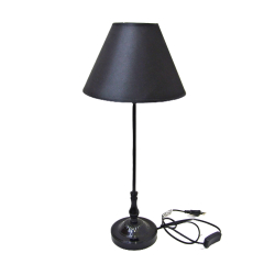 Lampka metalowa z aksamitnym abażurem Czarna 55cm